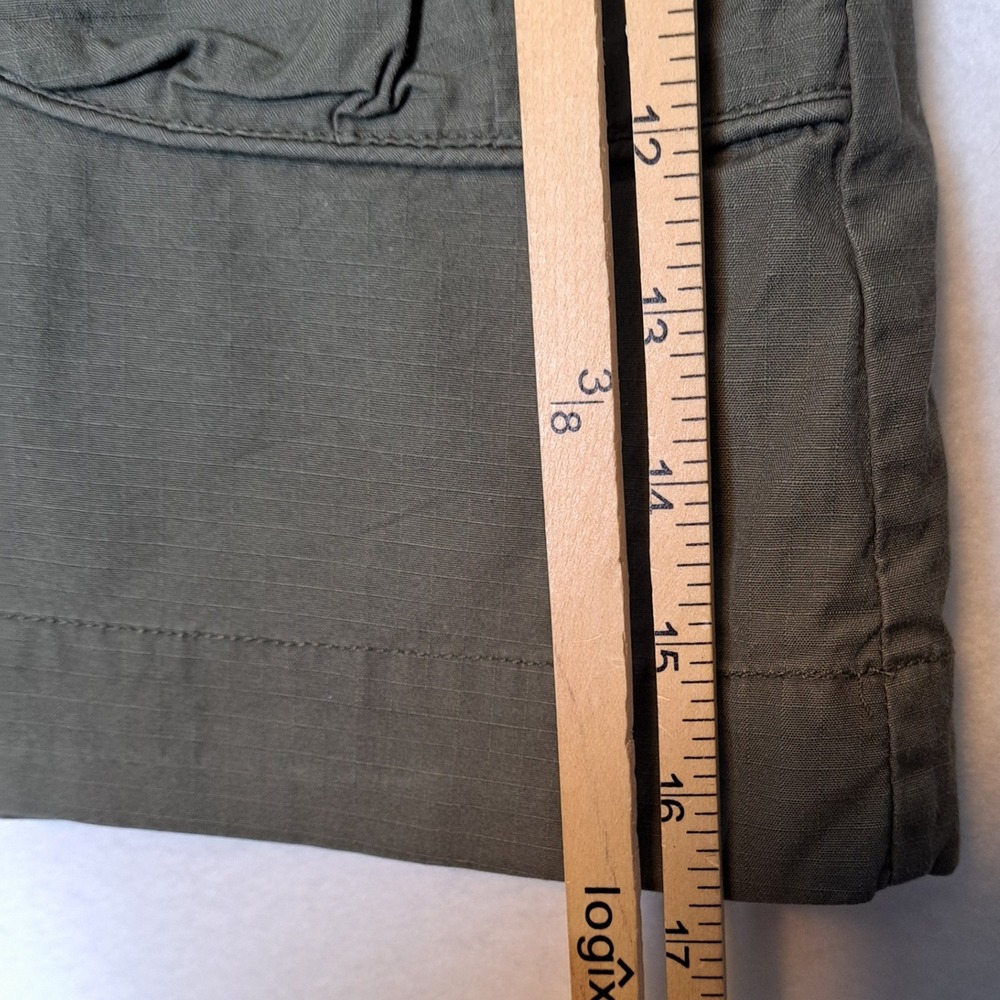 H&M LOGG Olive Green Cargo Mini Skirt Women 12 Utility Pockets Lined Casual - Picture 7 of 11